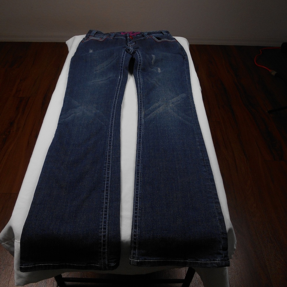 Rock And Roll Cowgirl Distressed Low Rise Bootcut